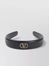 Valentino Wide Leather Hair Band With Stud Detailing