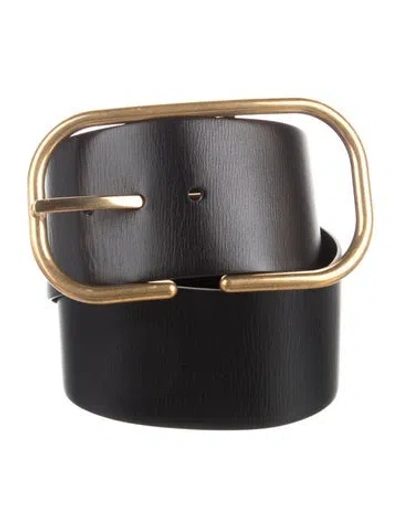 Pre-owned Valentino Garavani Wide Leather Waist Belt In Black