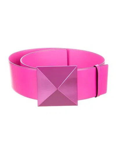 Pre-owned Valentino Garavani Wide Leather Waist Belt In Pink