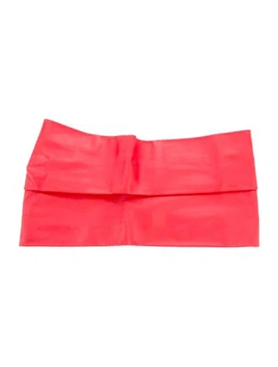 Pre-owned Valentino Garavani Wide Leather Waist Belt In Red
