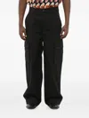 Valentino Stretch Cotton Cargo Pants With Belt Loops In Black