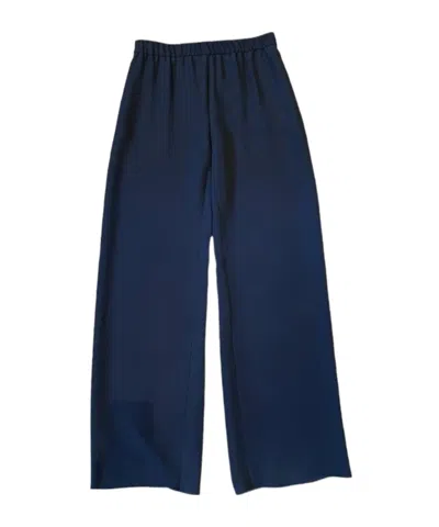 Valentino Wide-leg Casual Pants In Navy Blue