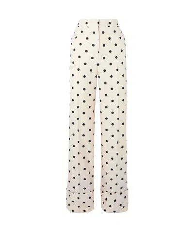 VALENTINO VALENTINO POLKA DOT PRINTED STRAIGHT LEG TROUSERS