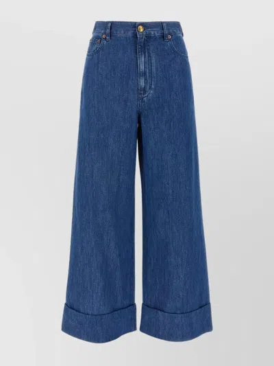 VALENTINO WIDE LEG DENIM TROUSERS