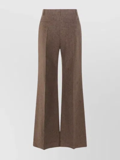 Valentino Wide-leg High Waist Trousers Pleats In Animal Print
