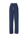 Valentino Wide- Leg Jeans In Medium Blue Denim