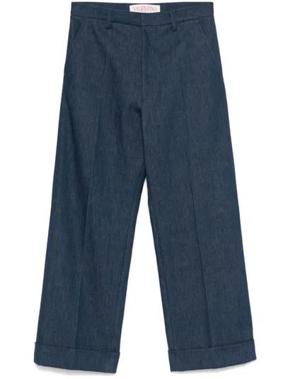 Valentino Wide-leg Jeans In Blue