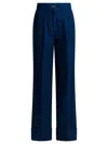 Valentino Garavani Wide-leg Jeans With Pleats In Blue