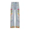 Valentino Embroidered Jeans In Grey