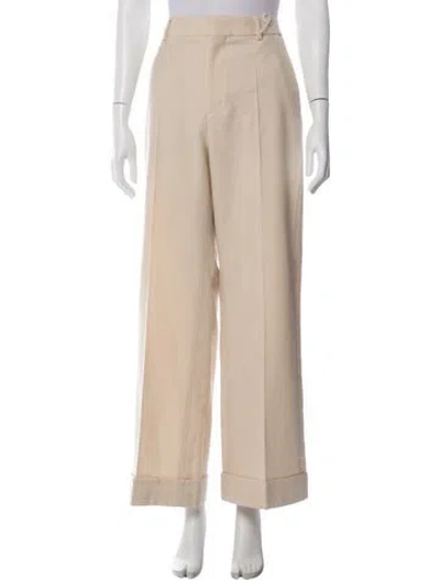 Pre-owned Valentino Wide Leg Pants In Neutral