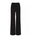 Valentino Black Silk Palazzo Trousers In Black