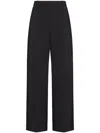 Valentino Virgin Wool Wide-leg Tailored Trousers In Black