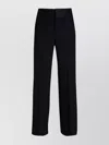 Valentino Wide Leg Trousers With Side And Back Pockets In Black