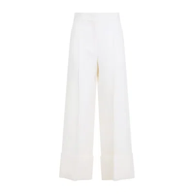 VALENTINO VALENTINO WIDE-LEG WHITE TROUSERS