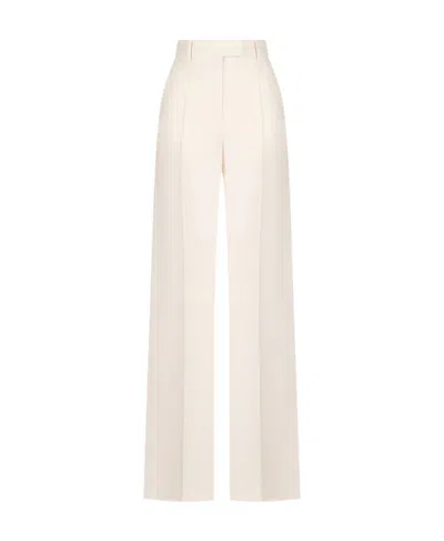 Valentino Wide-legged Casual Pants In Ivory White