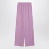 Valentino Silk Wide-leg Trousers In Purple