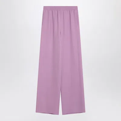 Valentino Garavani Wide Lilac Pink Silk Pants In Purple