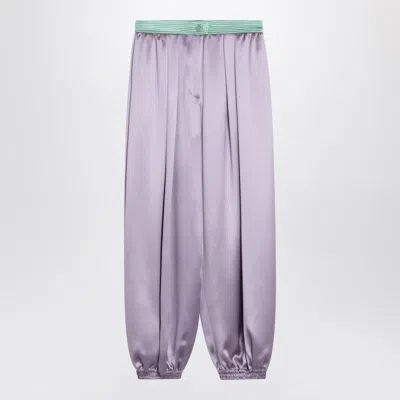 VALENTINO WIDE LILAC SILK PANTS