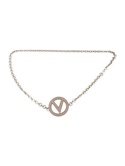 Pre-owned Valentino Garavani Wide Metal Waist Belt In Silver