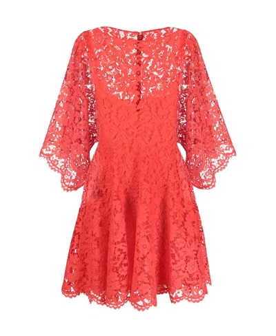 Valentino Wide-sleeve Lace Dress