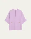 Valentino Light Purple Vlogo Mini Dress In Violet