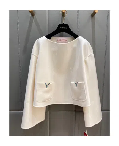 Valentino Wide-sleeve Sweater In Nude