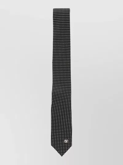 Valentino Garavani Wide Tie Yarn Dyed Polka Dot Pattern In Black