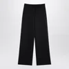 Valentino Black Wool Wide Trousers In Black