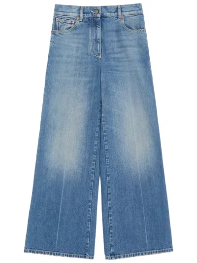 Valentino Wide-leg Jeans In Blue
