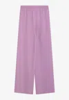 Valentino Wide-leg Silk Pants In Purple