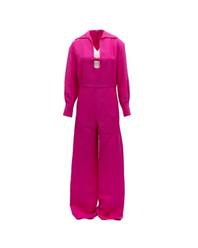 Valentino Garavani Wide-leg Jumpsuit In Pink