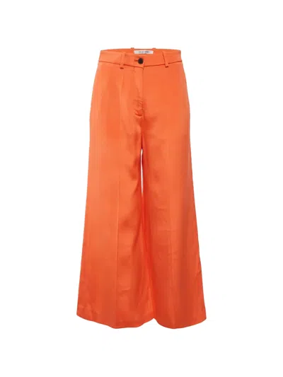 Pre-owned Valentino Wide-leg Wool Trousers In Orange