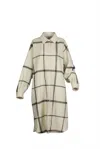Valentino Check-pattern Oversized Coat In Neutral