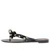 Valentino Garavani Mini Bow Sandals With Platinum-finish Studs In Black