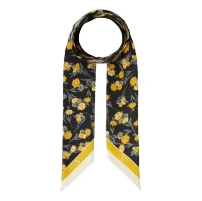 Valentino (wmns)  Ss26  Silk Scarf 'navy' In Black