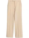 Valentino Wool Gabardine Trousers With Turn-ups In Neutrals
