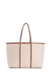 Valentino Woman Beige Tote Bags In Beige