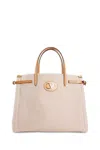 Valentino Antibes Big Shopping Bag With Adjustable Side Straps In Beige