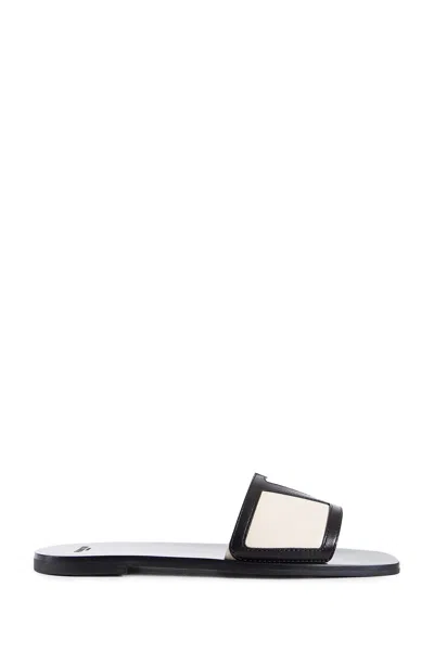 VALENTINO GARAVANI WOMAN BLACK&WHITE SANDALS & SLIDES