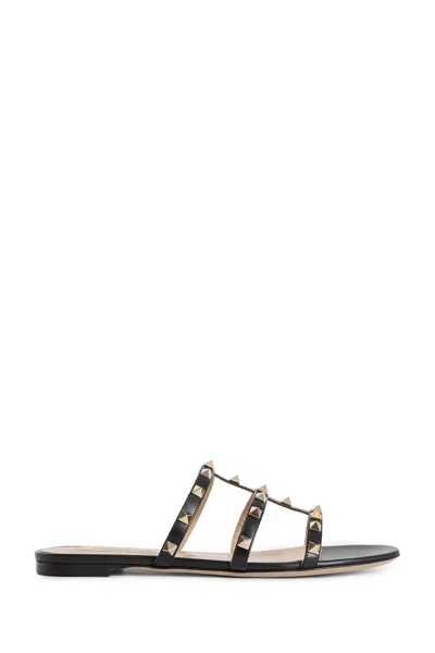 VALENTINO GARAVANI ROCKSTUD FLAT SLIDE SANDALS