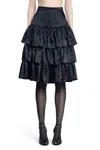 Valentino Ruffled Taffeta Skirt Woman Black 42 In Black