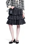 Valentino Ruffled Taffeta Skirt Woman Black 42 In Black