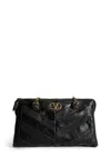Valentino Black Leather Panthea Medium Shoulder Bag In Black