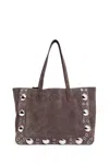 Valentino Medium Nellcote Suede Shopping Bag In Brown
