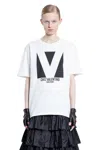 Valentino Crewneck Graphic Print Ribbed Short-sleeve Cotton Jersey In White
