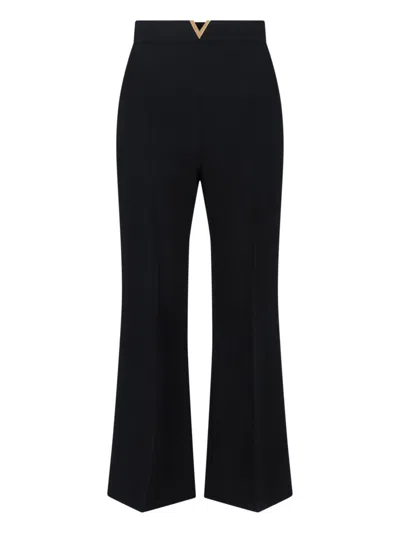 Valentino Women's 100% Virgin Wool Trousers In Black