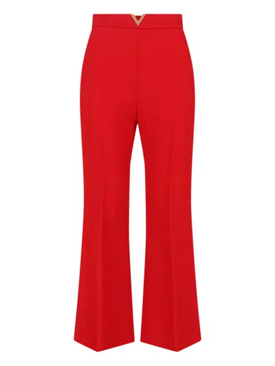 Valentino Women's 100% Virgin Wool Trousers In Red