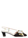 Valentino Slingback Decollete Bowow In Moire Tissue