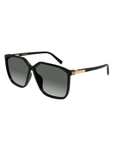 Valentino Women's 56mm Round Sunglasses In Black