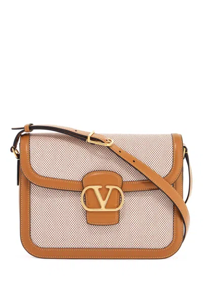 Valentino Garavani Women's 9to5 Beige Canvas And Leather Bag In Brown